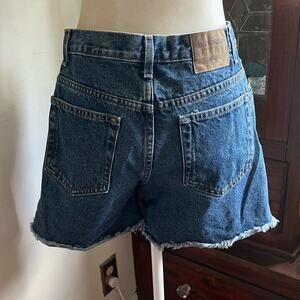 Y2K Vintage London Jean Denim Shorts Women 6 High Rise Cutoff Frayed Hem Micro